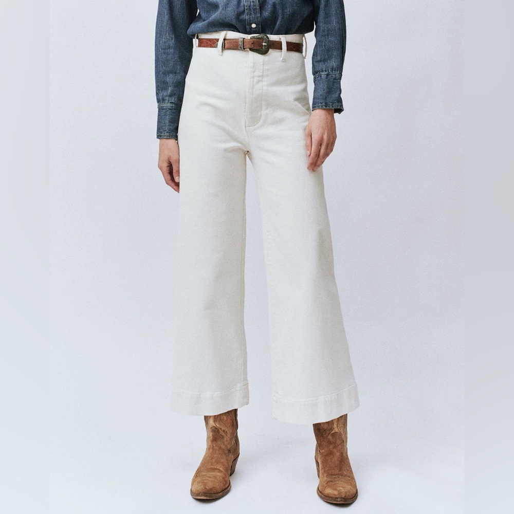 THE GREAT. Off-White Wide Leg Pants